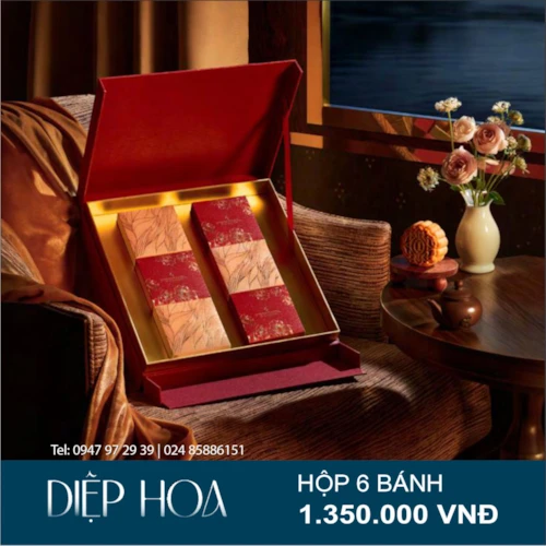 Bánh Trung Thu Hộp Diệp Hoa - Hộp 6 Bánh 