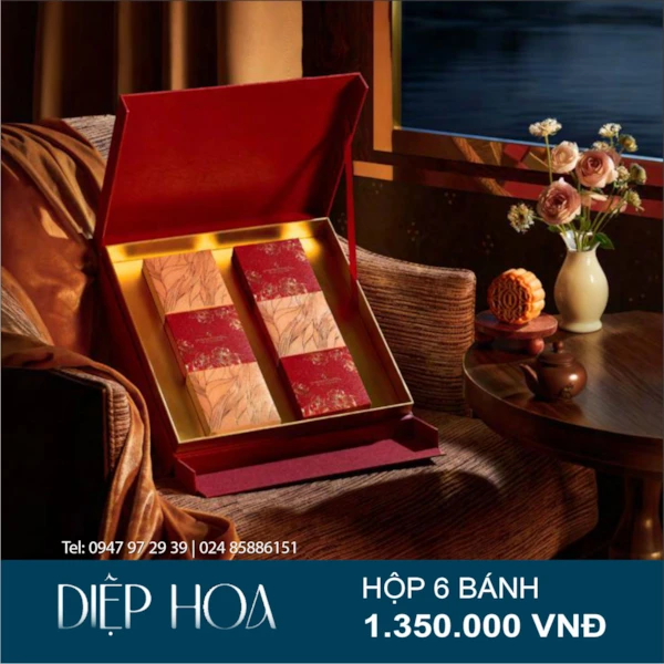 Bánh Trung Thu Hộp Diệp Hoa - Hộp 6 Bánh 